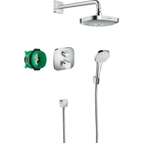 Купить купить душевая система скрытого монтажа с термостатом, croma select e hansgrohe, 27294000 цвет: хром