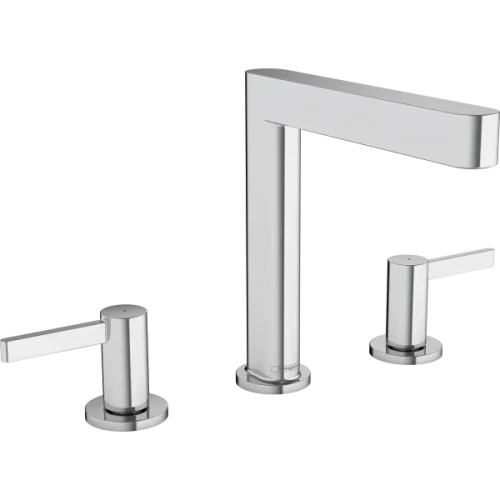 Купить купить смеситель для раковины на 3 отверстиясо сливным клапаном push-open, finoris hansgrohe, 76034000 цвет: хром