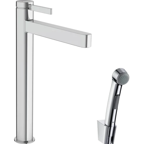 Купить купить смеситель для раковины со сливным гарнитуром и гигиеническим душем, finoris hansgrohe, 76220000 цвет: хром