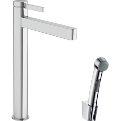 Смеситель для раковины со сливным гарнитуром и гигиеническим душем, Finoris Hansgrohe, 76220000 цвет: хром