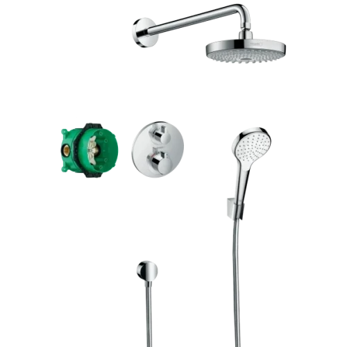 Купить купить душевая система скрытого монтажа с термостатом, croma select s hansgrohe, 27295000 цвет: хром