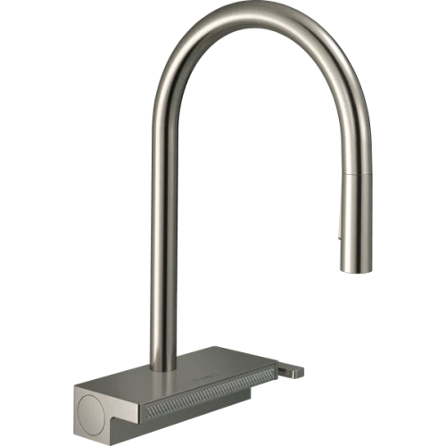 Купить купить смеситель для кухни, с вытяжным душем, aquno select m81 hansgrohe, 73831800 цвет: нержавеющая сталь