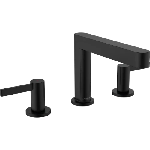 Купить купить смеситель для раковины на 3 отверстиясо сливным клапаном push-open, finoris hansgrohe, 76033670 цвет: черный