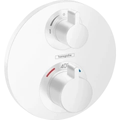 Термостатический смеситель для душа скрытого монтажа на 2 потребителя, Ecostat S Hansgrohe, 15758700 цвет: белый