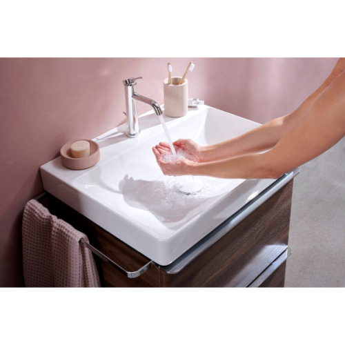 Купить купить cмеситель для раковины ecosmart+, с донным клапаном, tecturis s hansgrohe, 73310000 цвет: хром