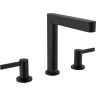 Купить купить смеситель для раковины на 3 отверстиясо сливным клапаном push-open, finoris hansgrohe, 76034670 цвет: черный