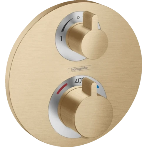 Купить купить термостатический смеситель для душа скрытого монтажа на 2 потребителя, ecostat s hansgrohe, 15758140 цвет: бронза