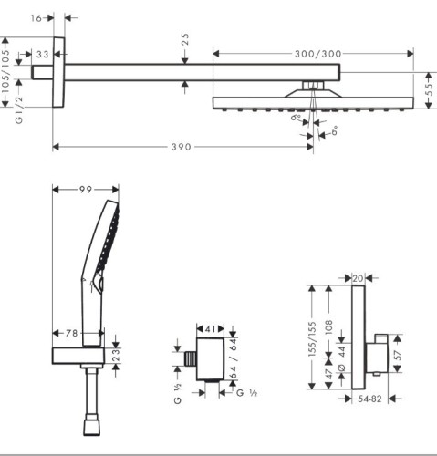 Купить купить душевая система, raindance е hansgrohe, 27939670 цвет: черный