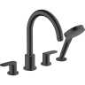 Купить купить смеситель для ванны на 4 отверстия, vernis blend hansgrohe, 71456670 цвет: черный