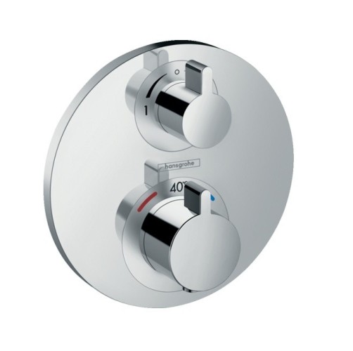 Купить купить термостатический смеситель для душа скрытого монтажа на 2 потребителя, ecostat s hansgrohe, 15758000 цвет: хром