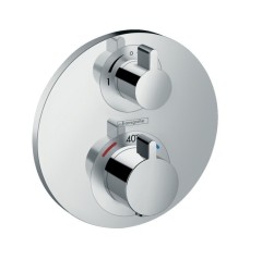 Термостатический смеситель для душа скрытого монтажа на 2 потребителя, Ecostat S Hansgrohe, 15758000 цвет: хром