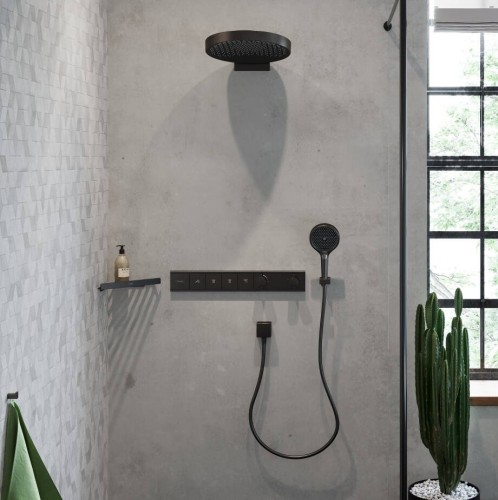 Купить купить верхний душ с настенным креплением, rainfinity hansgrohe, 26230670 цвет: черный