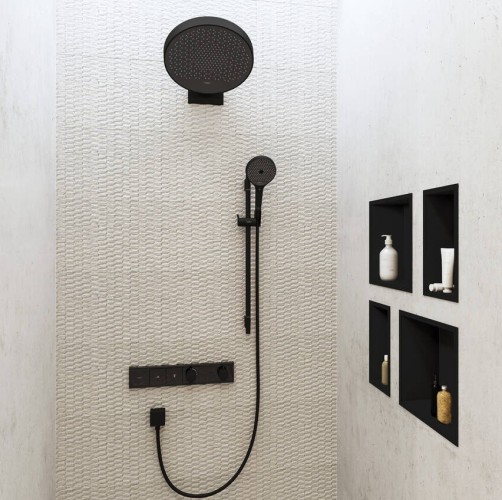 Купить купить верхний душ с настенным креплением, rainfinity hansgrohe, 26230670 цвет: черный
