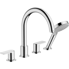 Смеситель для ванны на 4 отверстия, Vernis Shape Hansgrohe, 71459000 цвет: хром