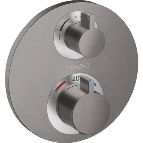 Купить купить термостатический смеситель для душа скрытого монтажа на 2 потребителя, ecostat s hansgrohe, 15758340 цвет: черный