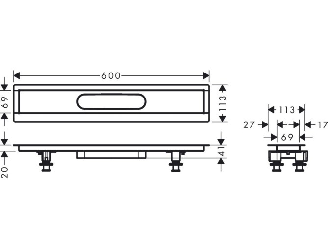 Купить купить монтажный набор для внешней части для душа 60, raindrain hansgrohe арт. 56010180