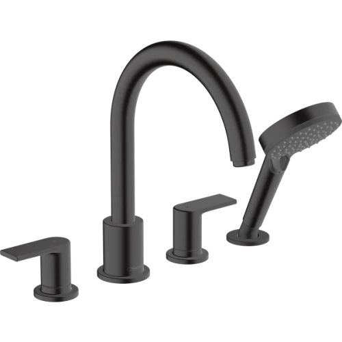 Купить купить смеситель для ванны на 4 отверстия, vernis shape hansgrohe, 71459670 цвет: черный