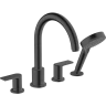 Купить купить смеситель для ванны на 4 отверстия, vernis shape hansgrohe, 71459670 цвет: черный