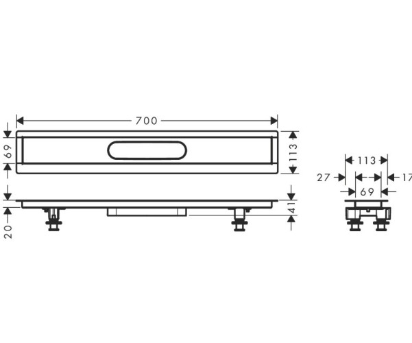 Купить купить монтажный набор для внешней части для душа 70, raindrain hansgrohe арт. 56011180