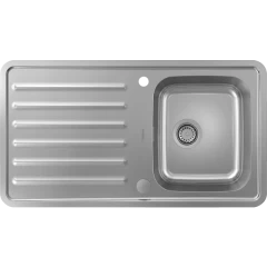 Раковина для кухни, врезная с левым крылом, S41 Hansgrohe, 43337800 цвет: нержавеющая сталь