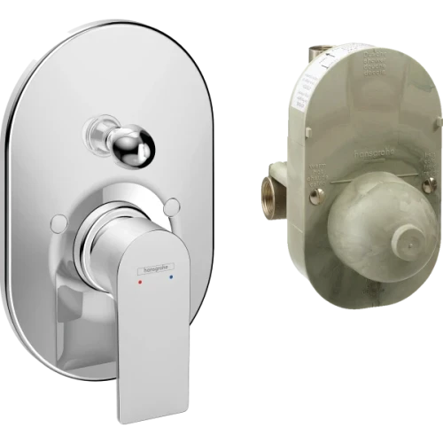 Купить купить смеситель для ванны скрытого монтажа, в комплекте с монтажной частью, rebris e hansgrohe, 72458000 цвет: хром