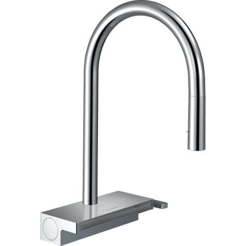 Купить купить смеситель для кухни, с вытяжным душем, aquno select m81 hansgrohe, 73837000 цвет: хром
