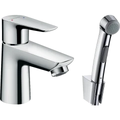 Смеситель для раковины со сливным гарнитуром и гигиеническим душем, Talis E Hansgrohe, 71729000 цвет: хром