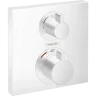 Купить купить термостатический смеситель для душа скрытого монтажа на 2 потребителя, ecostat square hansgrohe, 15714700 цвет: белый