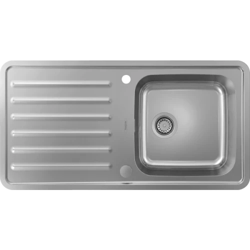 Купить купить раковина для кухни, врезная с левым крылом, s41 hansgrohe, 43338800 цвет: нержавеющая сталь