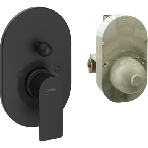 Купить купить смеситель для ванны скрытого монтажа, в комплекте с монтажной частью, rebris e hansgrohe, 72458670 цвет: черный