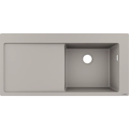 Купить купить раковина для кухни, врезная с левым крылом, s51 hansgrohe, 43314380 цвет: серый