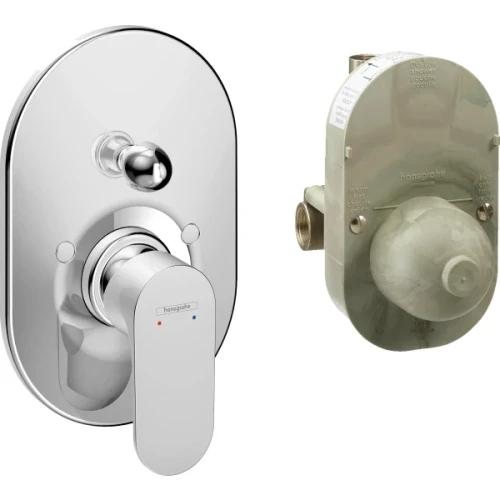 Купить купить смеситель для ванны скрытого монтажа, в комплекте с монтажной частью, rebris s hansgrohe, 72448000 цвет: хром