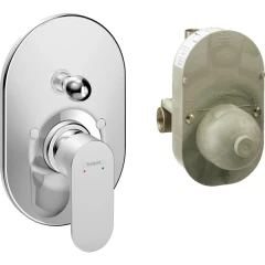 Смеситель для ванны скрытого монтажа, в комплекте с монтажной частью, Rebris S Hansgrohe, 72448000 цвет: хром