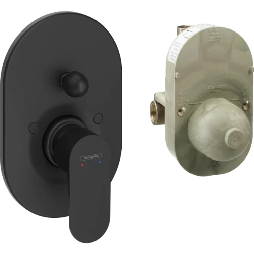 Купить купить смеситель для ванны скрытого монтажа, в комплекте с монтажной частью, rebris s hansgrohe, 72448670 цвет: черный