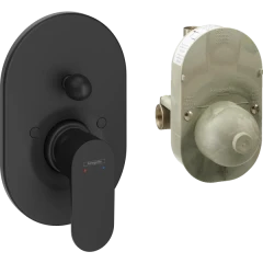 Смеситель для ванны скрытого монтажа, в комплекте с монтажной частью, Rebris S Hansgrohe, 72448670 цвет: черный