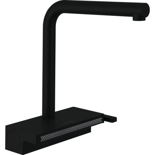 Купить купить смеситель для кухни, с вытяжным душем, aquno select m81 hansgrohe, 73836670 цвет: черный