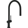 Купить купить смеситель для кухни, с вытяжным изливом, talis m54 hansgrohe, 72802670 цвет: черный