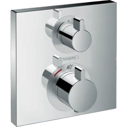 Купить купить термостатический смеситель для душа скрытого монтажа на 2 потребителя, ecostat square hansgrohe, 15714000 цвет: хром