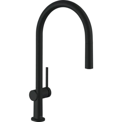 Купить купить смеситель для кухни, с вытяжным изливом, talis m54 hansgrohe, 72803670 цвет: черный