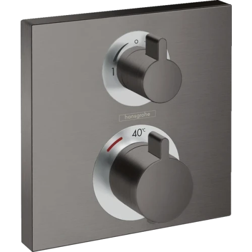 Купить купить термостатический смеситель для душа скрытого монтажа на 2 потребителя, ecostat square hansgrohe, 15714340 цвет: черный
