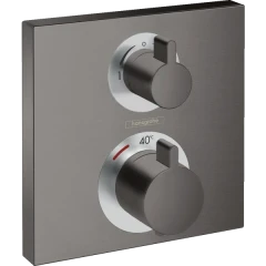 Термостатический смеситель для душа скрытого монтажа на 2 потребителя, Ecostat Square Hansgrohe, 15714340 цвет: черный