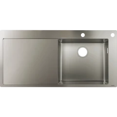 Раковина для кухни, врезная с левым крылом, S71 Hansgrohe, 43307800 цвет: нержавеющая сталь