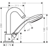 Купить купить смеситель для ванны на край ванны, на 3 отверстия, с душевым гарнитуром, logis hansgrohe, 71310000 цвет: хром