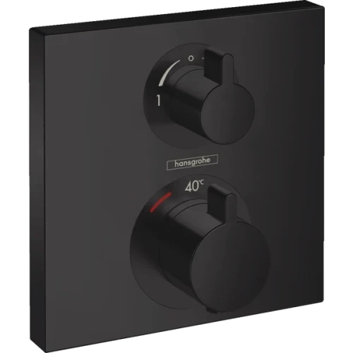 Купить купить термостатический смеситель для душа скрытого монтажа на 2 потребителя, ecostat square hansgrohe, 15714670 цвет: черный