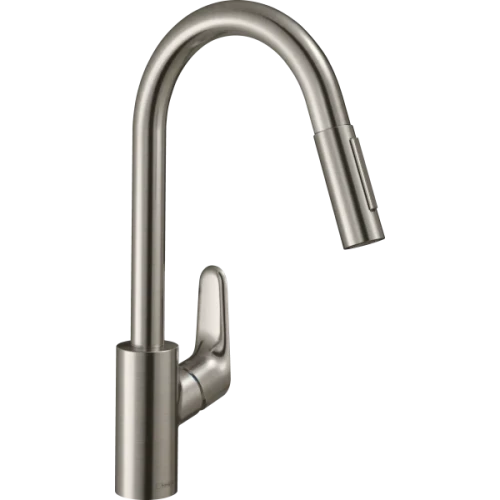 Купить купить смеситель для кухни, с вытяжным душем, focus m41 hansgrohe, 73880800 цвет: нержавеющая сталь