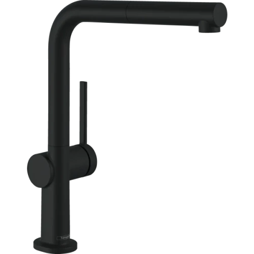 Купить купить смеситель для кухни, с вытяжным изливом, talis m54 hansgrohe, 72809670 цвет: черный
