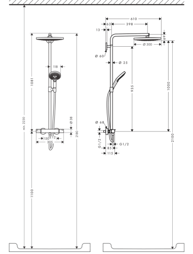 Купить купить душевая стойка, raindance select hansgrohe, 27133000 цвет: хром