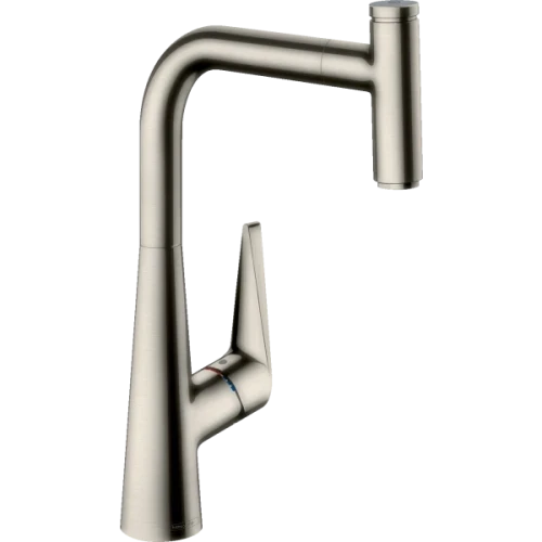 Купить купить смеситель для кухни, с вытяжным изливом, talis select m51 hansgrohe, 72821800 цвет: нержавеющая сталь