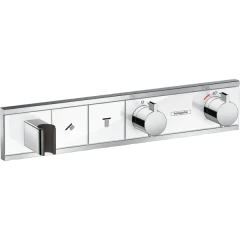Термостатический смеситель для душа скрытого монтажа на 2 потребителя, RainSelect Hansgrohe, 15355400 цвет: белый