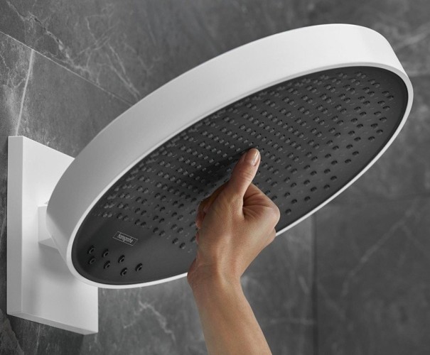 Купить купить верхний душ с настенным креплением скрытого монтажа, rainfinity hansgrohe, 26233700 цвет: белый